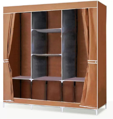 

RetailShopping S Stainless Steel Jute Collapsible Wardrobe(Finish Color - BROWN)