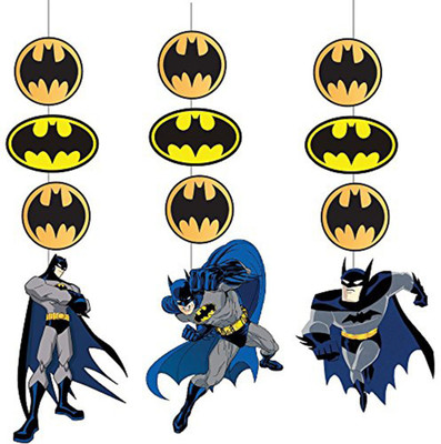 

PARTY PROPZ Multicolor BATMAN BIRTHDAY DECORATION/STRING HANGING 3 PIECES/ BATMAN PARTY SUPPLIES - 3 g