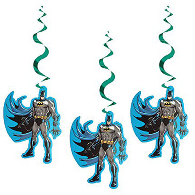 

PARTY PROPZ Multicolor BATMAN BIRTHDAY DECORATION/SWIRLS 3 PIECES/ BATMAN PARTY SUPPLIES - 3 g
