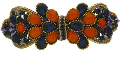 

Anuradha Art Jewellery Simple & Stylish Back Pin(Blue, Orange)