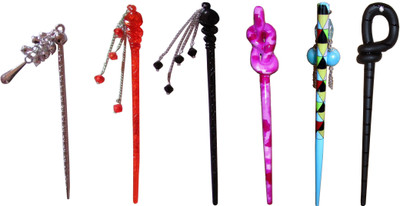 

Pankh combo of juda sticks Bun Stick(Multicolor)