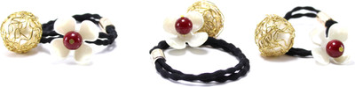 

sphyro bow3 Hair Clip, Hair Accessory Set, Rubber Band, Hair Pin, Hair Band, Bun Clip(White)