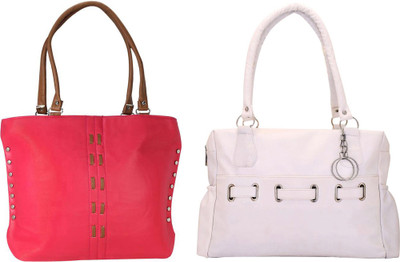 

Vera Stayle Hand-held Bag(Pink, White)