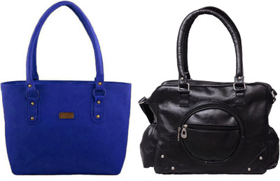 

Vera Stayle Hand-held Bag(Blue, Black), Black;blue