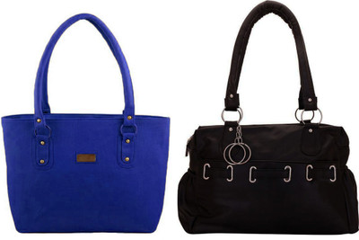

Vera Stayle Hand-held Bag(Blue, Black), Black;blue