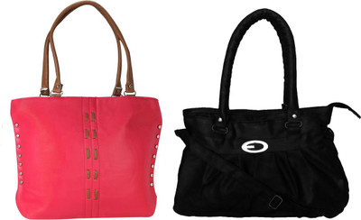 

Vera Stayle Hand-held Bag(Pink, Black), Black;pink
