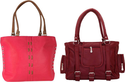 

Vera Stayle Hand-held Bag(Pink, Maroon), Maroon;pink