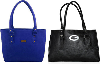 

Vera Stayle Hand-held Bag(Blue, Black), Black;blue