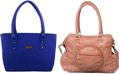 

Vera Stayle Hand-held Bag(Blue, Beige), Beige;blue