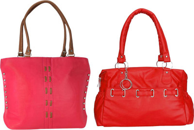 

Vera Stayle Hand-held Bag(Pink, Red)