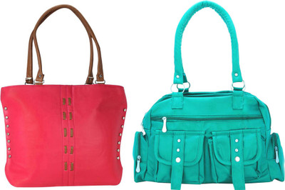 

Vera Stayle Hand-held Bag(Pink, Green), Green;pink