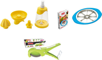 

Nestwell LEMON SQUEEZER WITH MULTI VEG CUTTER WITH APPLE CUTTER Lemon Squeezer WITH Multi Veg. Cutter WITH Aple Cutter Multicolor Kitchen Tool Set(Multicolor)