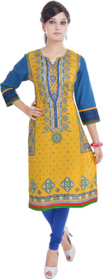 

Porcupine Casual Printed Women's Kurti(Yellow