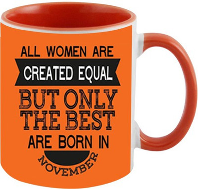 

Ashvah Women Born In November Ceramic Mug(350 ml), Orange
