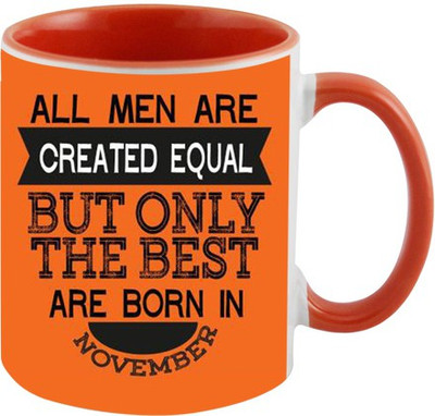 

Ashvah Men Born In November Ceramic Mug(350 ml), Orange