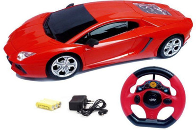 

AM Enterprises Rechargeable RC 1:18 Jackmean Car for kids with Steering(Red)