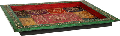 

Indikala Maharaja Darbar Multicolor Hand-Painted Tray Cup Tray Serving Set(Pack of 1)