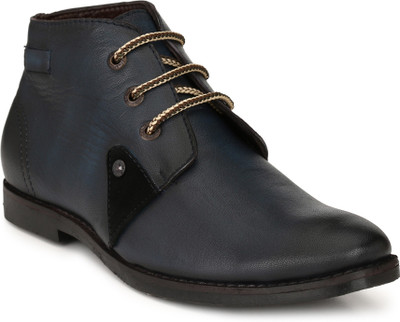 

Peponi Blue Genuine Leather Casual Boots Casuals For Men(Blue