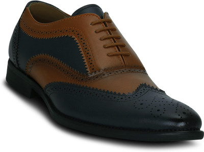 

Kielz Blue-Lace-Ups-Brogues-Sneakers Oxford For Men(Blue, Brown