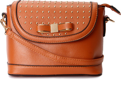 Kleio Women Casual Tan Leatherette Sling Bag
