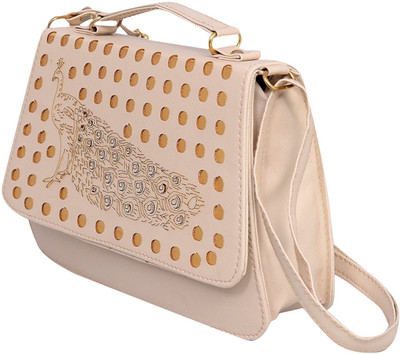 style loft Girls Casual Beige PU Sling Bag