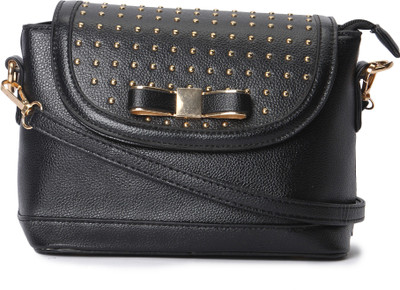 

Kleio Women Casual Black Leatherette Sling Bag