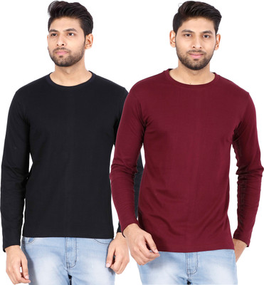 Fleximaa Solid Men Round Neck Multicolor T-Shirt