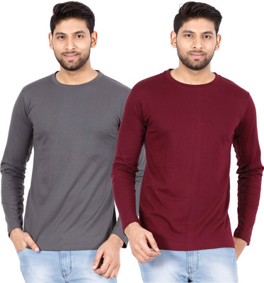 Fleximaa Solid Men Round Neck Multicolor T-Shirt