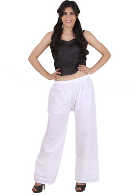 MARAMI Flared Women White Trousers