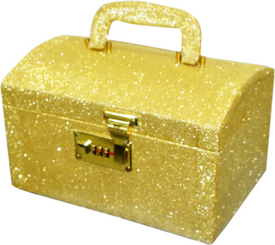 Satisfaction Rolly to store cosmatics & bangles Vanity Box(Golden)