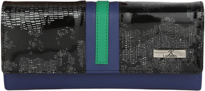 

K London Women Blue, Green, Black Artificial Leather Wallet(4 Card Slots)