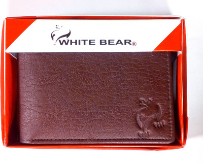 

White bear Men Brown Artificial Leather Wallet(10 Card Slots)