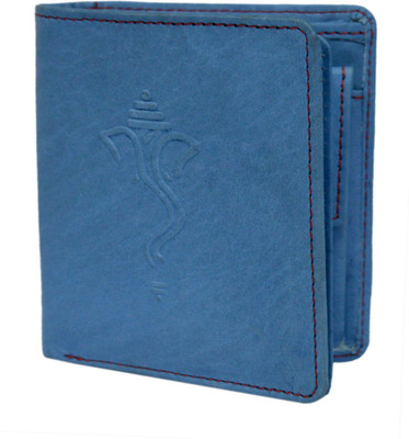 

Hidelink Men Blue Genuine Leather Wallet(6 Card Slots)