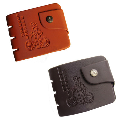 

Peacock Mundkar Boys Tan, Black Fabric, Artificial Leather Wallet(4 Card Slots), Black;brown