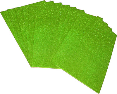 

Stealodeal Green Art & Craft Glitter Foam Sheet Paper - A4 Size Set of 10 Sheets