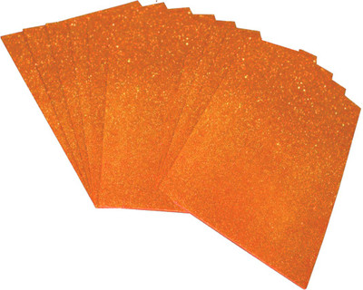 

Stealodeal Orange Art & Craft Glitter Foam Sheet Paper - A4 Size Set of 10 Sheets