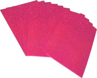 

Stealodeal Pink Art & Craft Glitter Foam Sheet Paper - A4 Size Set of 10 Sheets