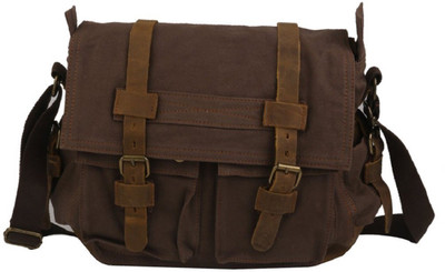 

iKACHA COFFEE Messenger Bag(Brown, 14 inch)