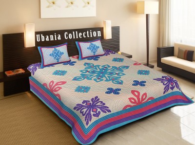 Ubania Collection 144 TC Cotton Double Printed Flat Bedsheet(Pack of 1, Multicolor)