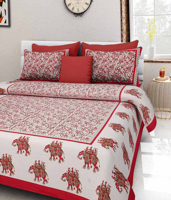

clarks creation Cotton Double Printed Bedsheet(Pack of 1, Multicolor)