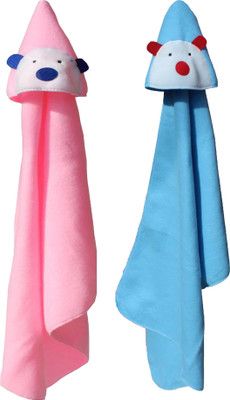 

First Trend Cartoon  Hooded Baby Blanket(Polyester, Pink, Blue, Blue;pink