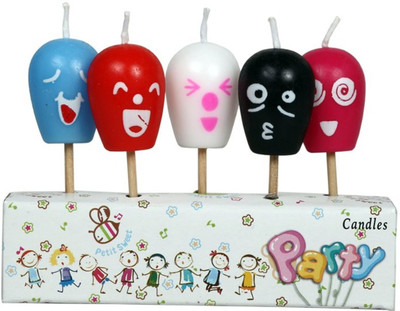 

Atpata Funky Smiley Heads Candle(Multicolor, Pack of 5)