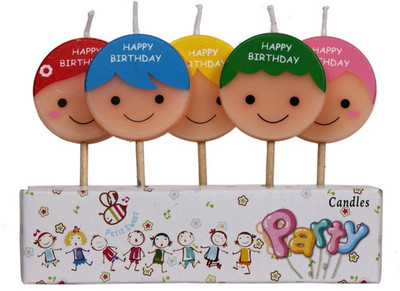 

Atpata Funky Happy Birthday Heads Candle(Multicolor, Pack of 5)