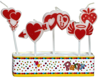 

Atpata Funky HEARTS Candle(Multicolor, Pack of 5)