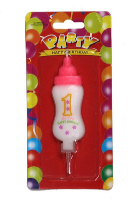 

Atpata Funky 1st Birthday Baby Bottle Pink Candle(Multicolor, Pack of 1)