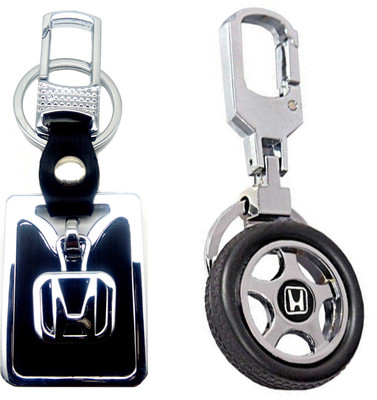 

City Choice New Combo of Honda & Wheel Locking Key Chain(Multicolor)