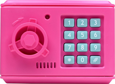 

UNTOLD Mini Money Safe Kids Piggy Savings Bank with Electronic Lock (Pink) Coin Bank(Pink)