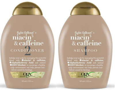 

Ogx Imported Fight Fallout + Niacin3 & Caffeine Shampoo & Conditioner 385 ml(Set of 2)