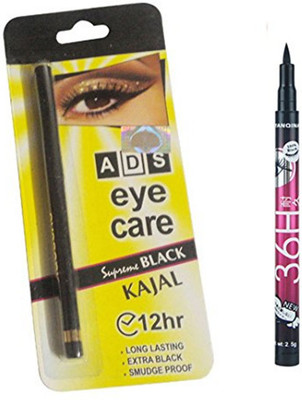 

ADS Eye care Kajal with Sketch Pen Eyeliner(Set of 2)