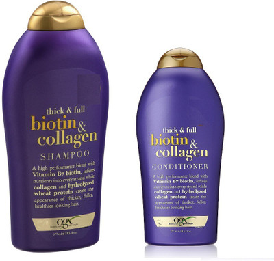 

Ogx Imported Thick & Full + Biotin & Collagen Shampoo & Conditioner 577 ml(Set of 2)
